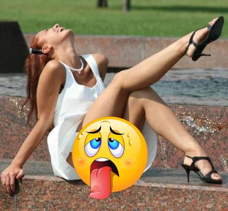 FOTO: A vrut să pozeze artistic, dar a dat-o în XXX! Rochia scurtă şi aşezarea indecentă au lăsat totul la vedere