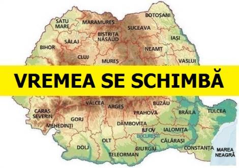 Avertizare meteo! Vremea se schimbă radical: ploi, temperaturi scăzute și descărcări electrice