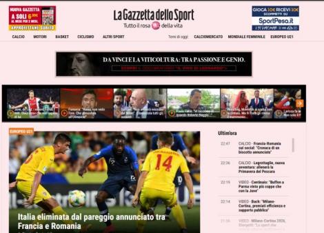 Gazzetta dello sport: "Italia, eliminată de anunţata remiză dintre Franţa şi România". Cand are loc finala Euro21