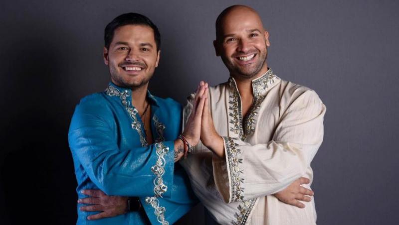 Andrei Ștefănescu și Liviu Vârciu în Asia Express, îmbrăcați în haine tradiționale zonei