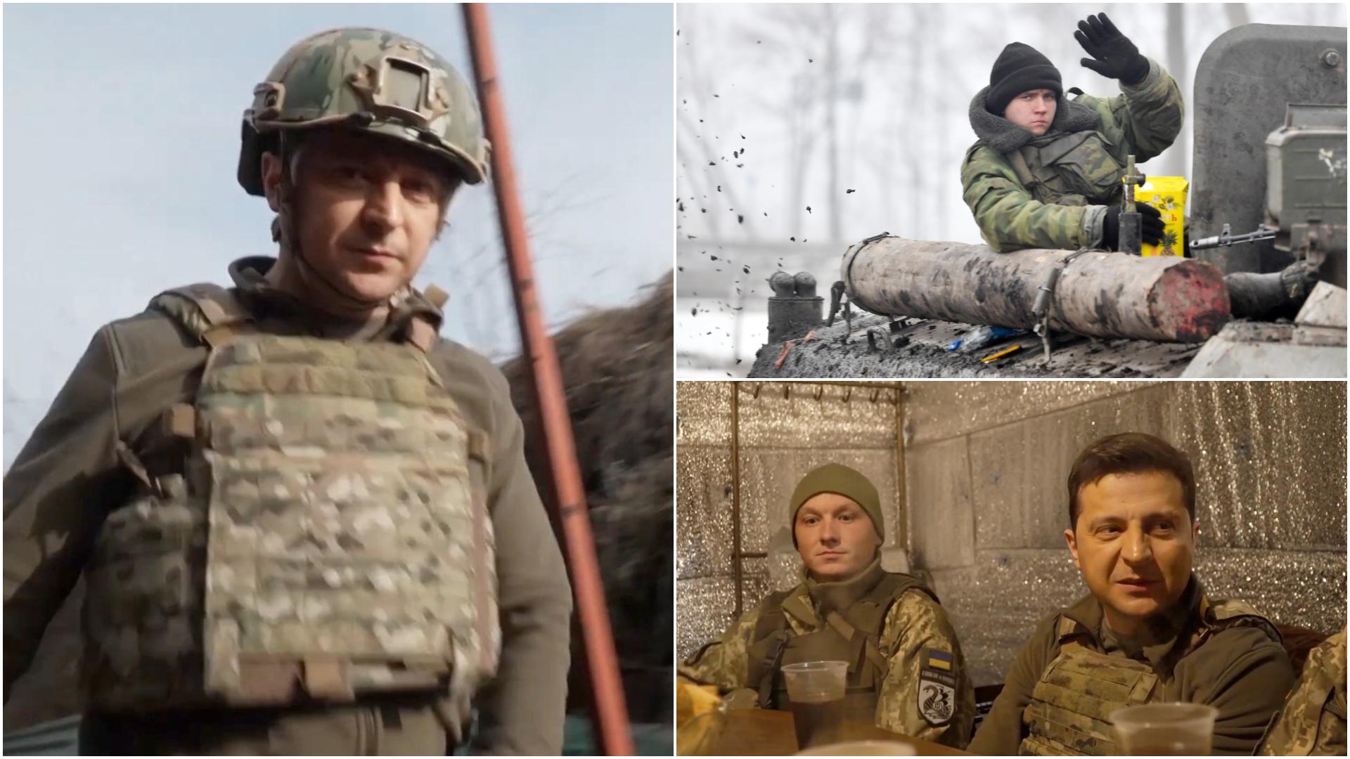 Colaj Volodimir Zelenski și alți soldați