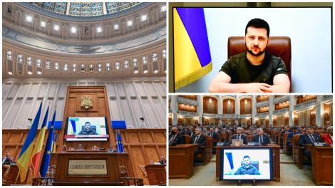 Ce a spus Volodimir Zelenski în Parlamentul României: „Viitorul nostru e împreună”. Ce a cerut președintele Ucrainei