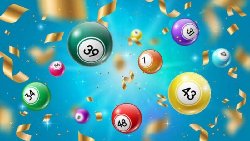 numere ca cele de la loto, de diferite culori, pe un fundal albastru