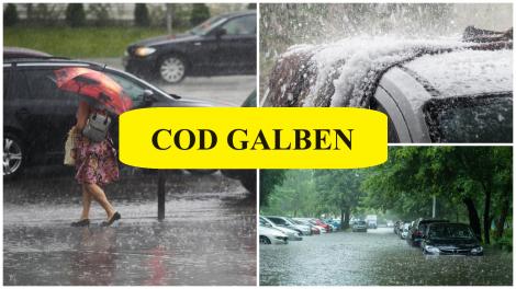 Cod galben de averse torențiale, descărcări electrice, vijelii și grindină. Ce zone sunt afectate de vremea rea