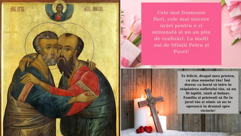 colaj de imagini cu sf petru si pavel si doua felicitari